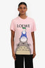 Loewe x Ghibli Pink Totoro Printed Short Sleeve T-Shirt Size S