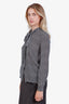 Oscar de la Renta Black/White Silk Blouse with Scarf Size 2