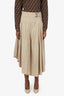 Brunello Cucinelli Khaki Belted Pleated Midi Skirt Size 6