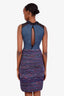 M Missoni Purple Striped Knee-Length Sleeveless Dress Size 38