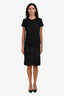 Gucci Tom Ford Black Nylon Knee Length Pencil Skirt Size 40