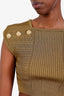 Balmain Green Knit Button Top Size 36