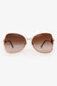 Pre-loved Chanel™ Brown/Gold Metal Bow Accent Butterfly Sunglasses