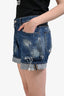 DSquared Blue Denim Dark Wash Distressed Jean Shorts Size 40
