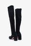 Christian Louboutin Black Suede 'Stretchadoxa Botta Alta' Tall Boots Size 37
