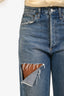 Agolde Blue Light Wash Ripped Thigh Jeans Size 24