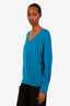 St. John Turquoise Cashmere V-Neck Sweater Estimated Size M