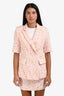 Amanda Uprichard Pink Tweed Short Sleeve Blazer + Mini Skirt Set Size S