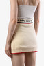 Miu Miu 2020 Cream Wool Logo Knit Mini Skirt Size 38