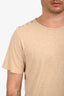 Burberry Beige Cotton Nova Check Trim Slim-Fit Short Sleeve T-Shirt Size L