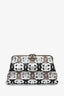 Pre-loved Chanel™ 2008-09 Silver/Black Leather Metallic CC Mixed Frame Clutch
