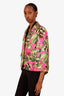 Dolce & Gabbana Pink/Green Printed Silk Blazer Size 42