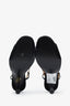 Pre-loved Chanel™ Black Suede Open Toe Logo Heels Size 38.5
