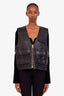 Smythe Black Sheepskin Leather Cargo Vest Size M