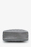Christian Dior Silver Metallic Leather Large Lady Dior Bag With Strap