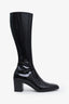 Saint Laurent Black Patent Leather Otto 70mm Knee High Boots Size 42
