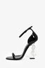 Saint Laurent Black/Silver Patent Leather Opyum High Heels Size 37
