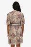 Ba&sh Cream Multicolour Print Ruffled Short Sleeve Mini Lady Dress Size M