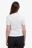 Pre-loved Chanel™ 2023 White Interlocking CC Logo Short Sleeve Ribbed Crewneck Top Size 44