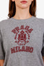 Prada Grey Virgin Wool Logo Sweater Size 42