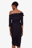 Greta Constantine Black Off The Shoulder Midi Dress Size M