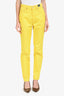 Versace Jeans Couture Vintage 1990s Yellow Cotton High-Rise Medusa Pants Estimated Size S