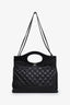 Pre-loved Chanel™ 2019 Black Calfskin Leather Large 31 Shopping Tote