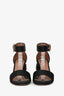 Marni Black/Multicolour Satin Embellished Crystal Block Heels Size 39