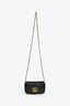 Gucci Black Chevron Leather Super Mini Marmont Crossbody