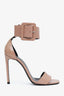 Saint Laurent Beige Patent Leather Ankle Strap Heel Size 37