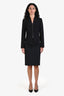Gucci Vintage Black Slit Pencil Skirt Size 40