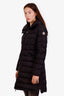 Moncler Black Quilted Flammette Long Down Coat Size 1