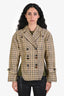 Celine 2016 Runway Brown Plaid Double Breasted Jacket Size 36