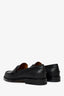 Gucci Black Leather Logo Loafers Size 35.5