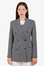 Max Mara Navy/White Striped Double-Breasted Blazer Size 6