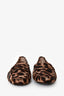 Tod's Brown Leopard Printed Pony Hair Calfskin Leather Gommino Bubble Loafers Size 36.5