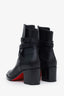 Christian Louboutin Black Leather 'Karistrap' Ankle Boots Size 36.5