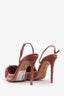Aquazzura Pink Velvet Powder Puff Slingbacks Size 39