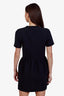 Louis Vuitton Black Gold Zipper Detail Short Sleeve Midi Dress Size 38