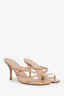 Stuart Weitzman Beige Patent Strapeze 85 Sandal Size 9.5