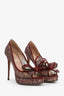 Valentino Red Satin Lace and Bow Heels Size 36