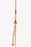 Celine Gold Tone Rhinestone Triomphe Pendant Necklace