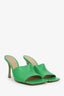 Bottega Veneta Green Leather Open Toe Heels Size 41