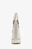 Gucci White Horsebit 1955 Leather Top Handle Bag with Strap