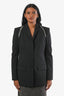 Veste Alexander Wang en mélange de laine noire avec détails zippés, taille 36 (US 4)