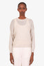 Brunello Cucinelli White Mohair Lurex Crew Neck Sweater Size Medium