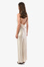 Saint Laurent 2022 White Silk Cowl Neck Backless Maxi Dress Size 38