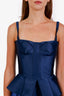 Burberry Blue Satin Bustier Top Size 38