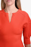 Christian Dior Orange Knit Three-Quarter Sleeve V-Neck A-Line Dress Size 6