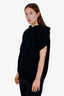 Hermès Black Textured Wool-Knit Sleeveless Hooded Sweater Size 38